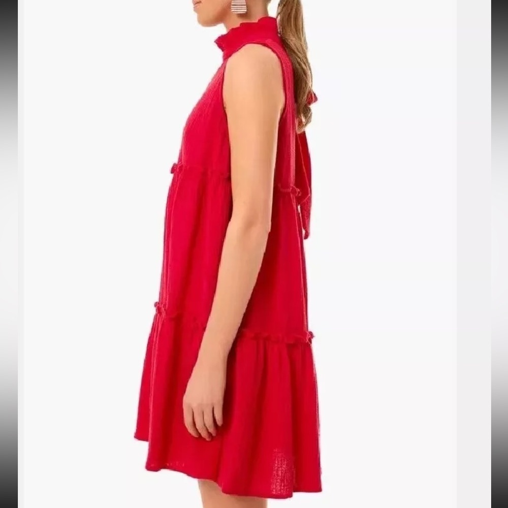 Tuckernuck Pomander Place Red Lightweight Cotton Gauze Morgan Dress Medium - Picture 3 of 8